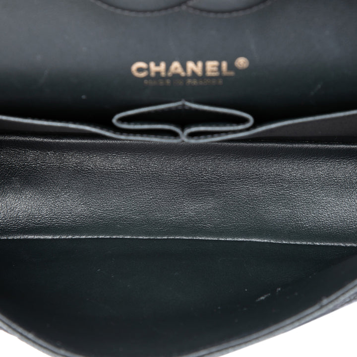 Classic Double rabat Moyen Cuir caviar Noir