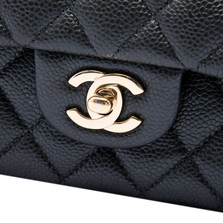 Classic Double rabat Moyen Cuir caviar Noir
