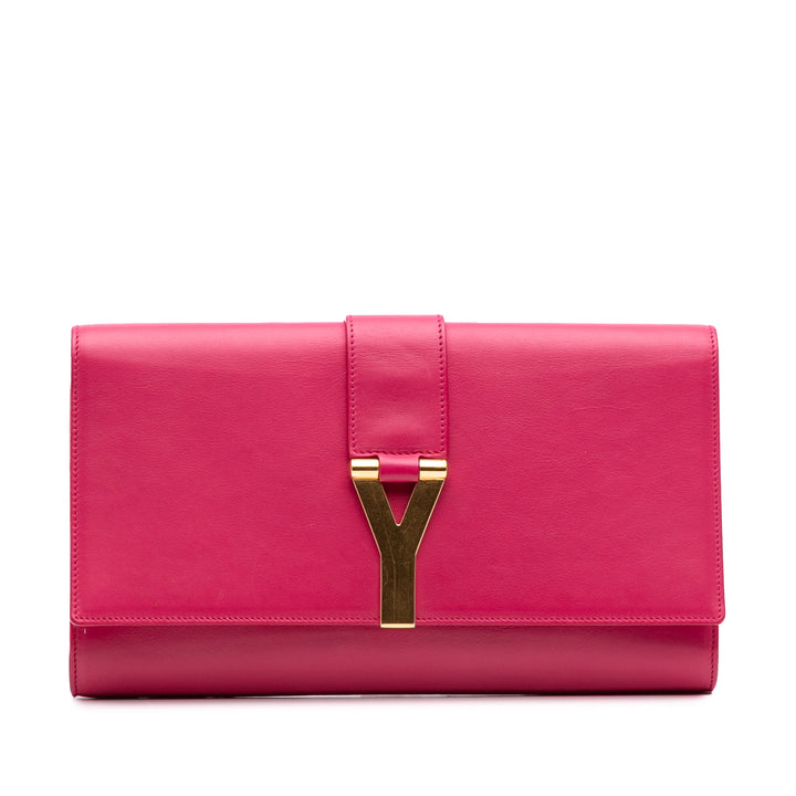 Saint Laurent Cuir Chyc Ligne Pochette Rose – GABY PARIS Authentique