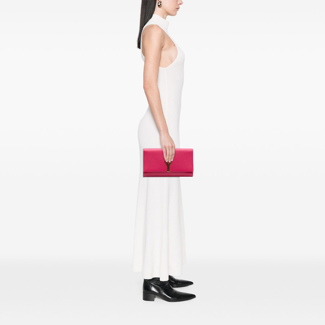 Saint Laurent Cuir Chyc Ligne Pochette Rose – GABY PARIS Authentique