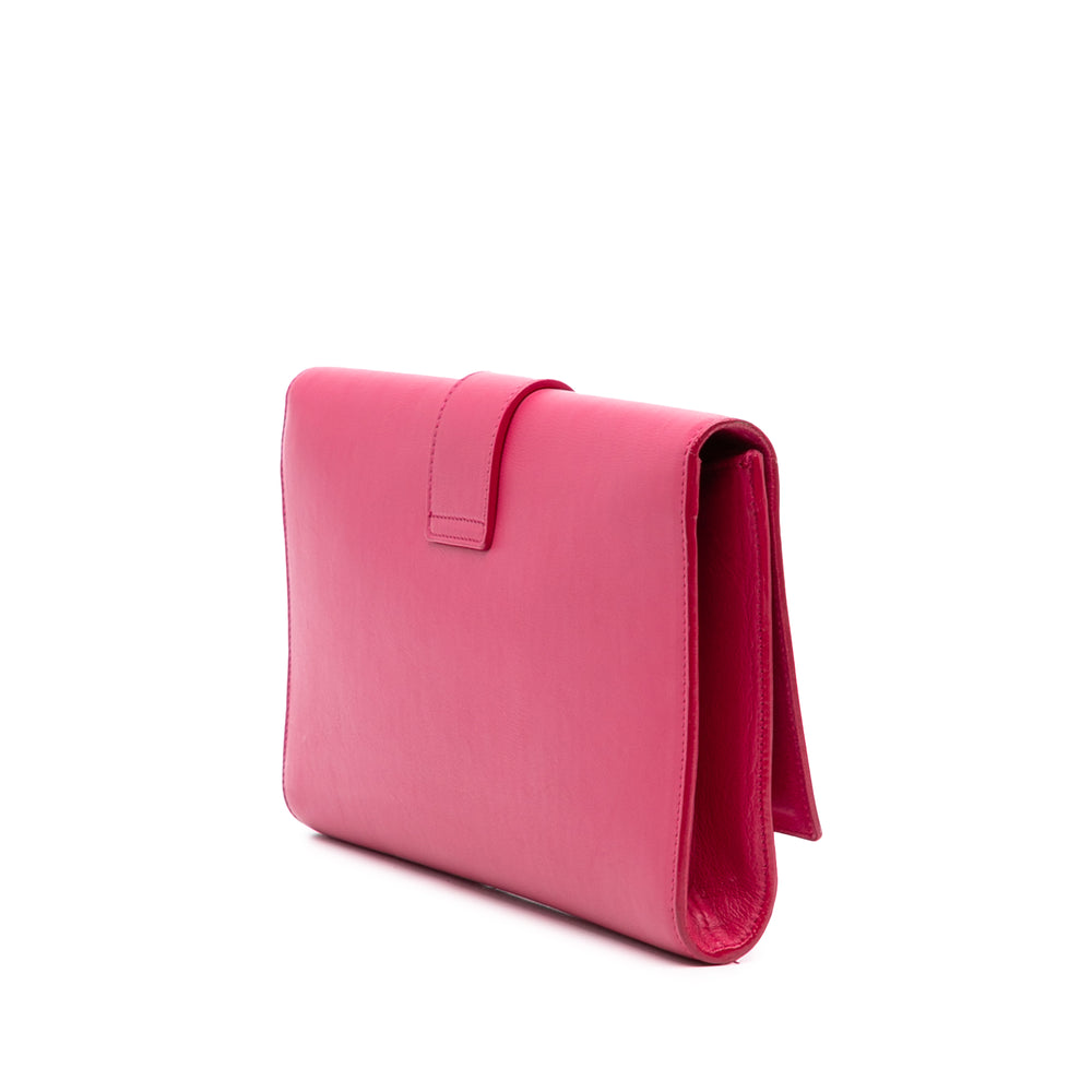 Saint Laurent Cuir Chyc Ligne Pochette Rose – GABY PARIS Authentique