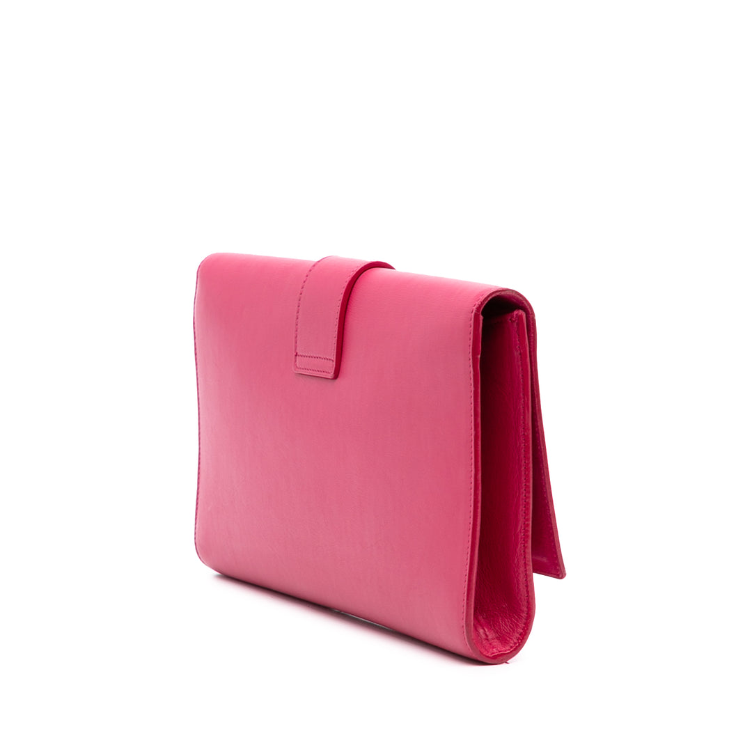 Saint Laurent Cuir Chyc Ligne Pochette Rose – GABY PARIS Authentique