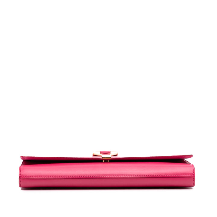 Saint Laurent Cuir Chyc Ligne Pochette Rose – GABY PARIS Authentique