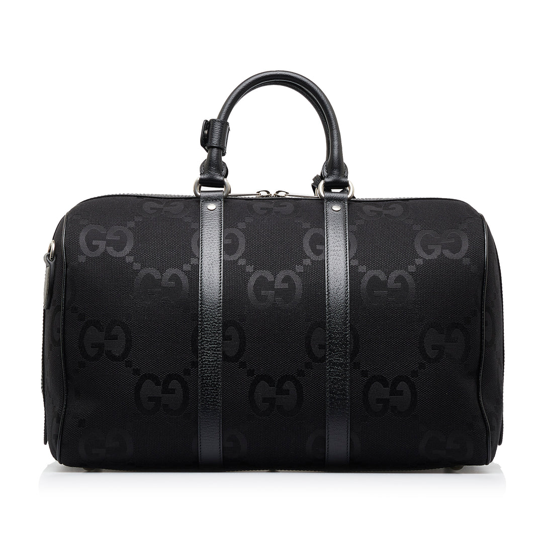 Small Jumbo GG Canvas Duffle Bag Black - Gaby Paris