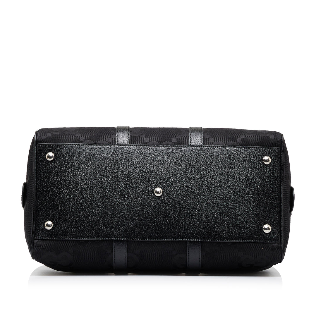 Small Jumbo GG Canvas Duffle Bag Black - Gaby Paris