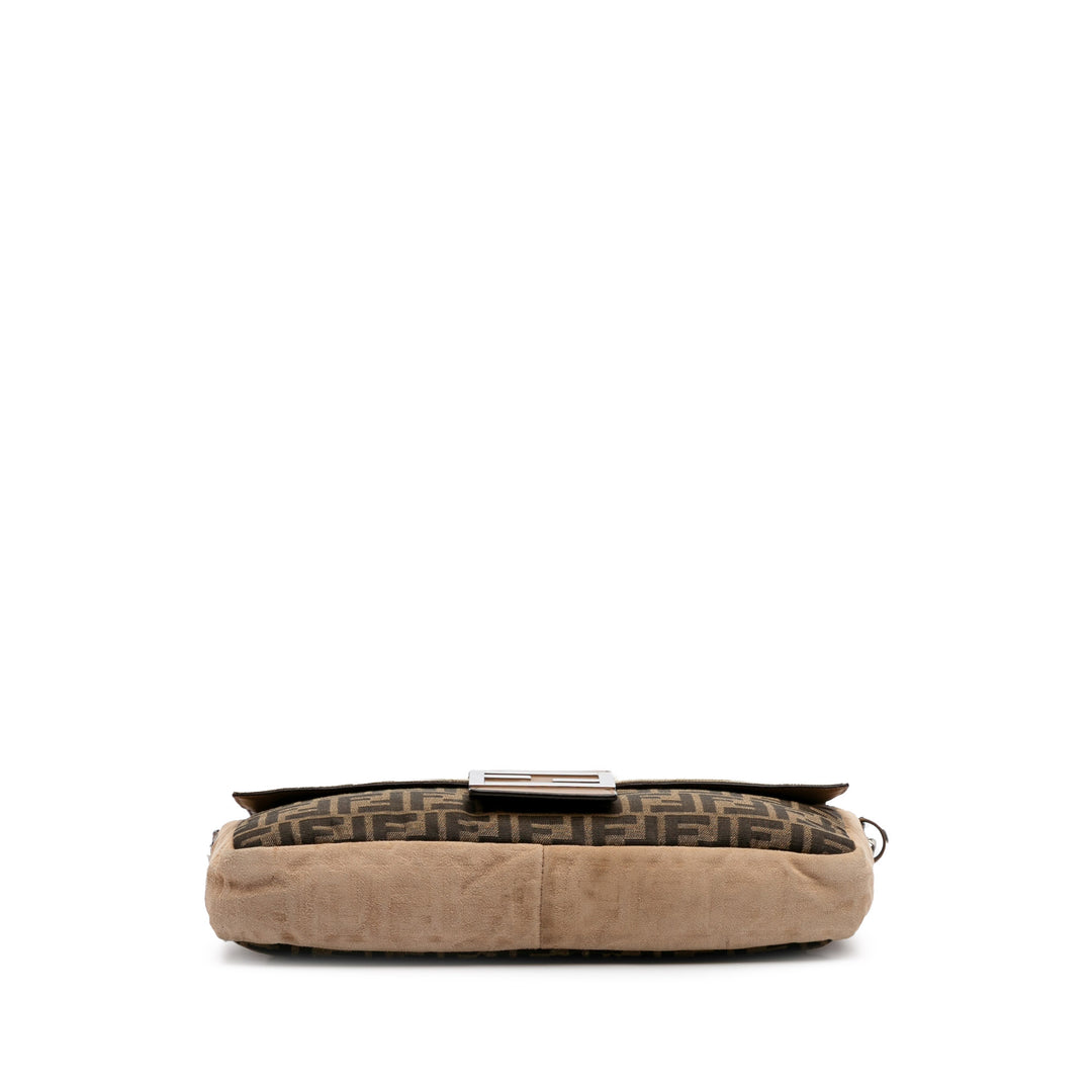 Fendi Large Zucca et Pequin Toile Convertible Baguette Sac