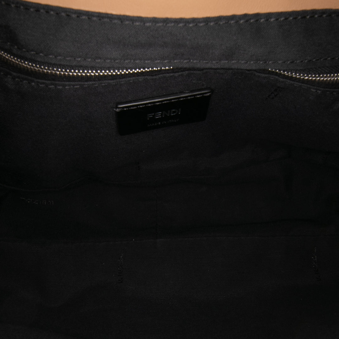 Fendi Large Zucca et Pequin Toile Convertible Baguette Sac