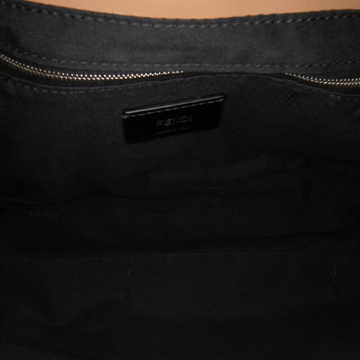 Fendi Large Zucca et Pequin Toile Convertible Baguette Sac