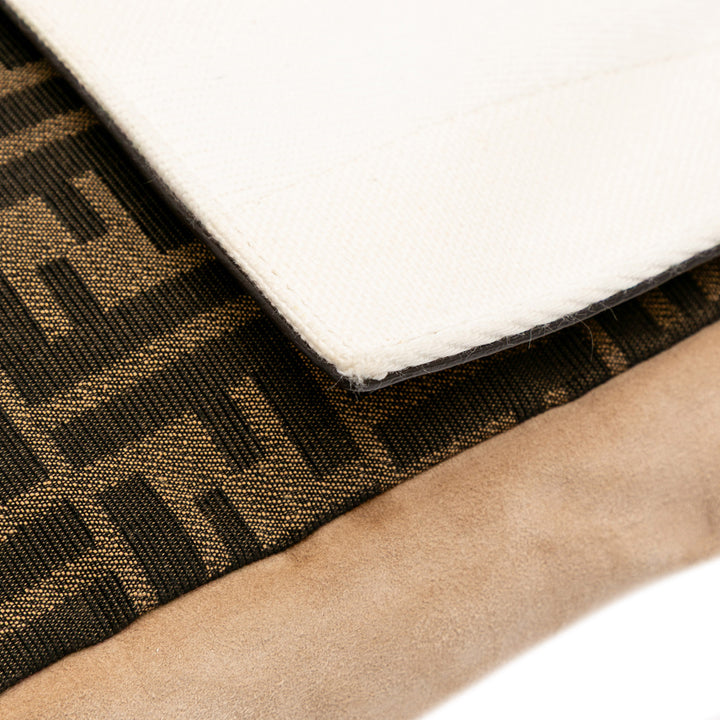 Fendi Large Zucca et Pequin Toile Convertible Baguette Sac