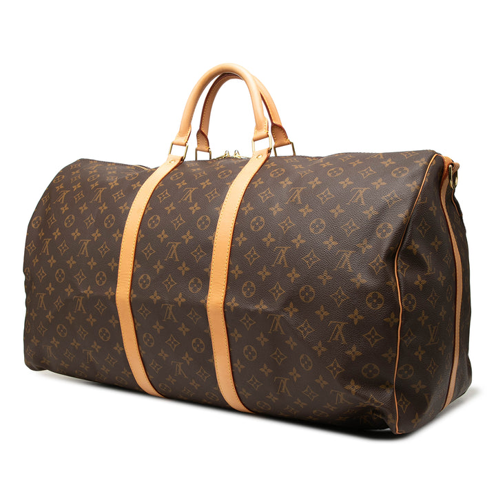 Louis Vuitton Sac de voyage Keepall Bandouliere 60 Monogram Marron – vue 2 – GABY PARIS
