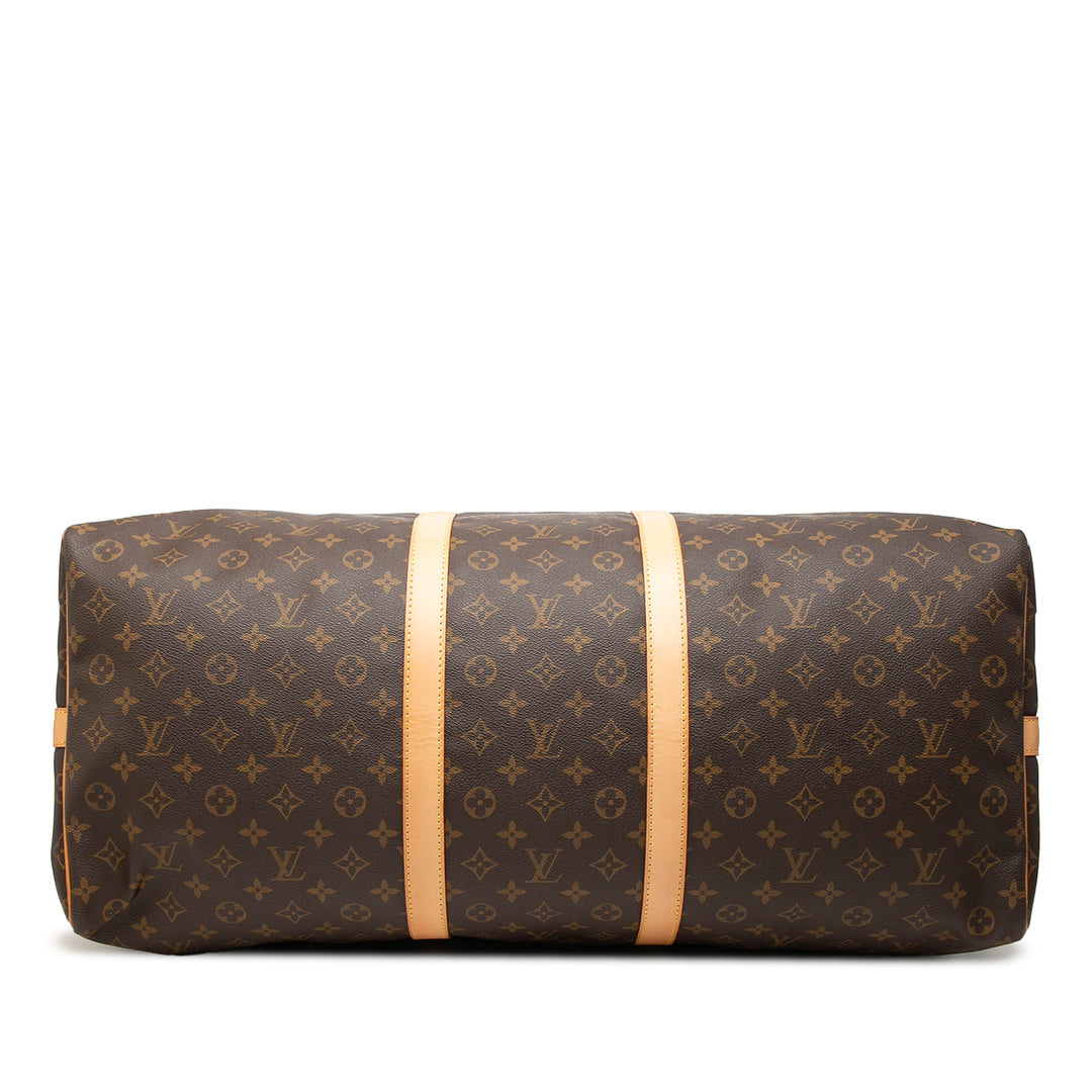 Louis Vuitton Sac de voyage Keepall Bandouliere 60 Monogram Marron – vue 3 – GABY PARIS