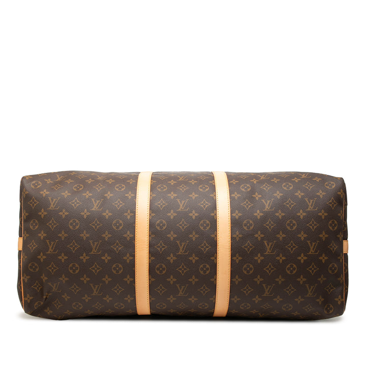 Louis Vuitton Sac de voyage Keepall Bandouliere 60 Monogram Marron – vue 3 – GABY PARIS
