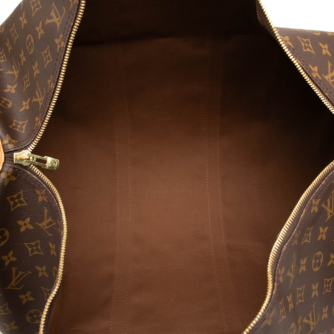 Louis Vuitton Sac de voyage Keepall Bandouliere 60 Monogram Marron – vue 4 – GABY PARIS
