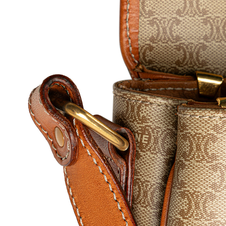 Macadam Coated Canvas Crossbody Brown - Gaby Paris