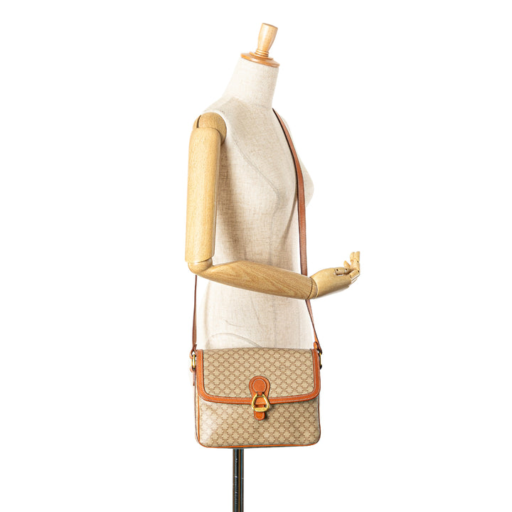 Macadam Coated Canvas Crossbody Brown - Gaby Paris