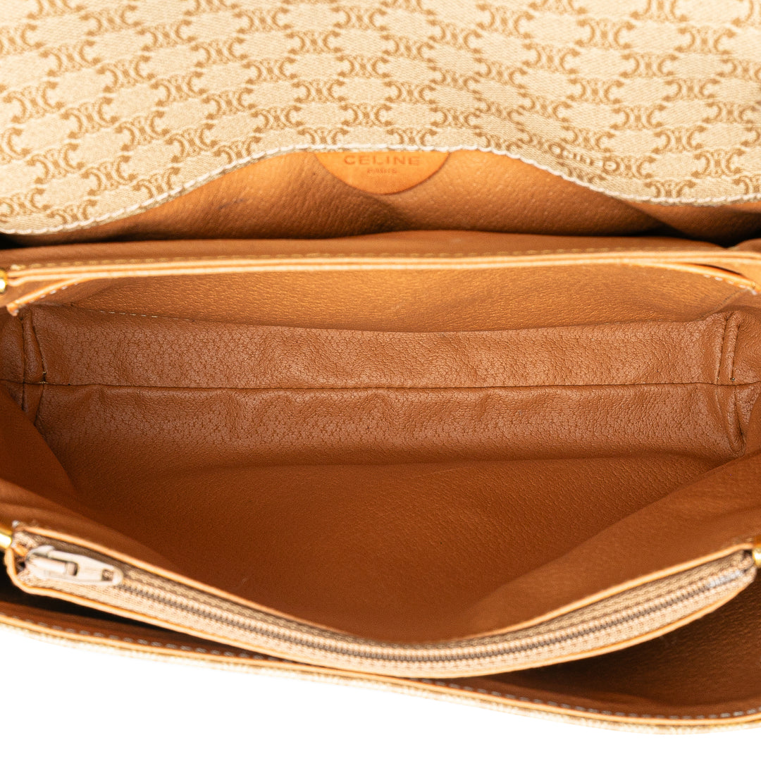 Macadam Coated Canvas Crossbody Brown - Gaby Paris
