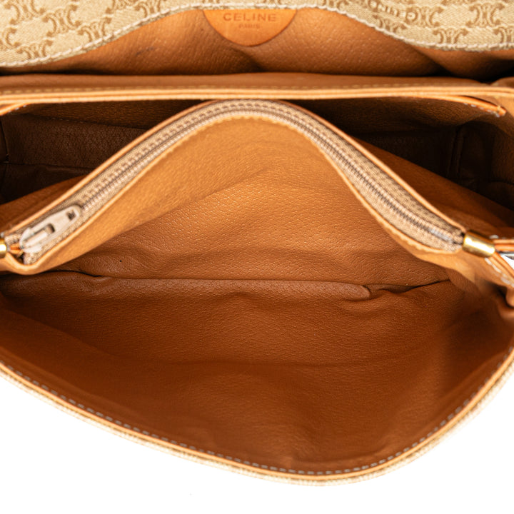 Macadam Coated Canvas Crossbody Brown - Gaby Paris