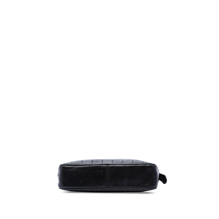 Chanel Chocolate Bar Multi Chaîne Armature Pochette Cuir d'agneau Noir