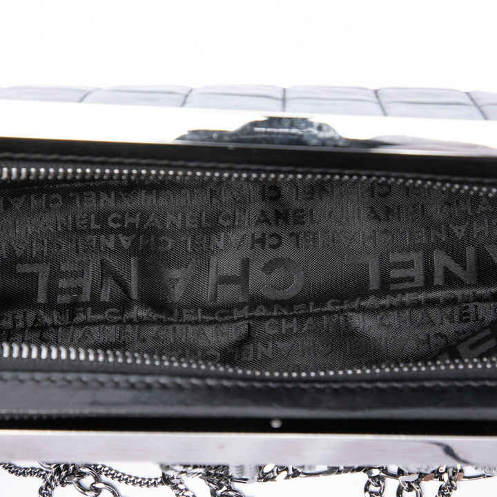 Chanel Chocolate Bar Multi Chaîne Armature Pochette Cuir d'agneau Noir