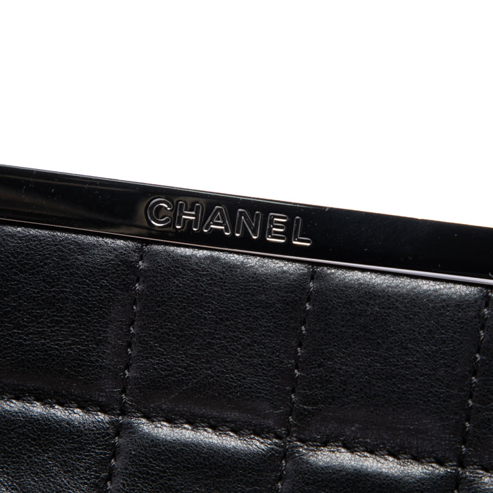 Chanel Chocolate Bar Multi Chaîne Armature Pochette Cuir d'agneau Noir