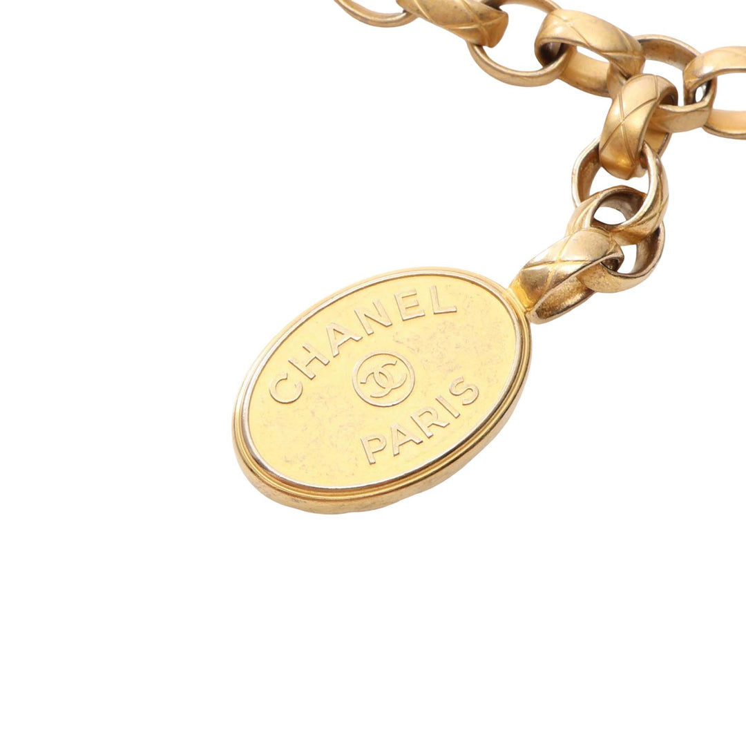 Chanel Carré Matelassé Bijoux Logo Chaîne à rabat Mini Cuir d'agneau Vert – vue 12 – GABY PARIS