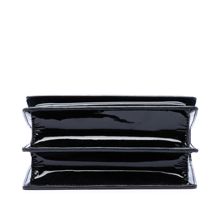 Saint Laurent Small Cuir verni Monogram Sunset Sac porté croisé