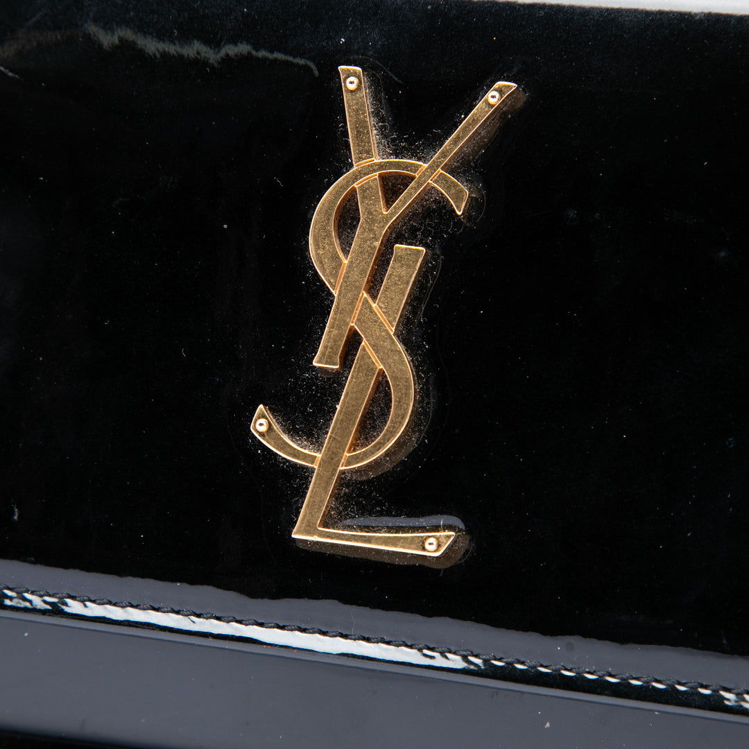 Saint Laurent Small Cuir verni Monogram Sunset Sac porté croisé