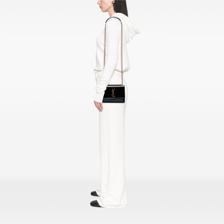 Saint Laurent Small Cuir verni Monogram Sunset Sac porté croisé