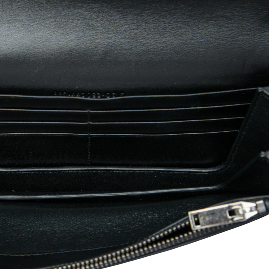 Saint Laurent Croc embossé Rider Wallet on Chain Noir – vue 4 – GABY PARIS