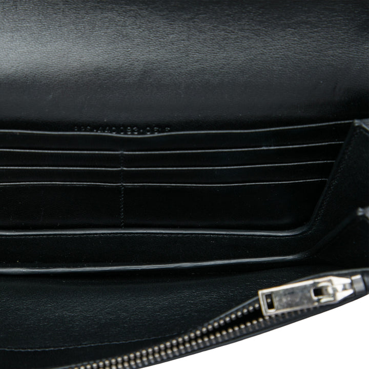 Saint Laurent Croc embossé Rider Wallet on Chain Noir – vue 4 – GABY PARIS