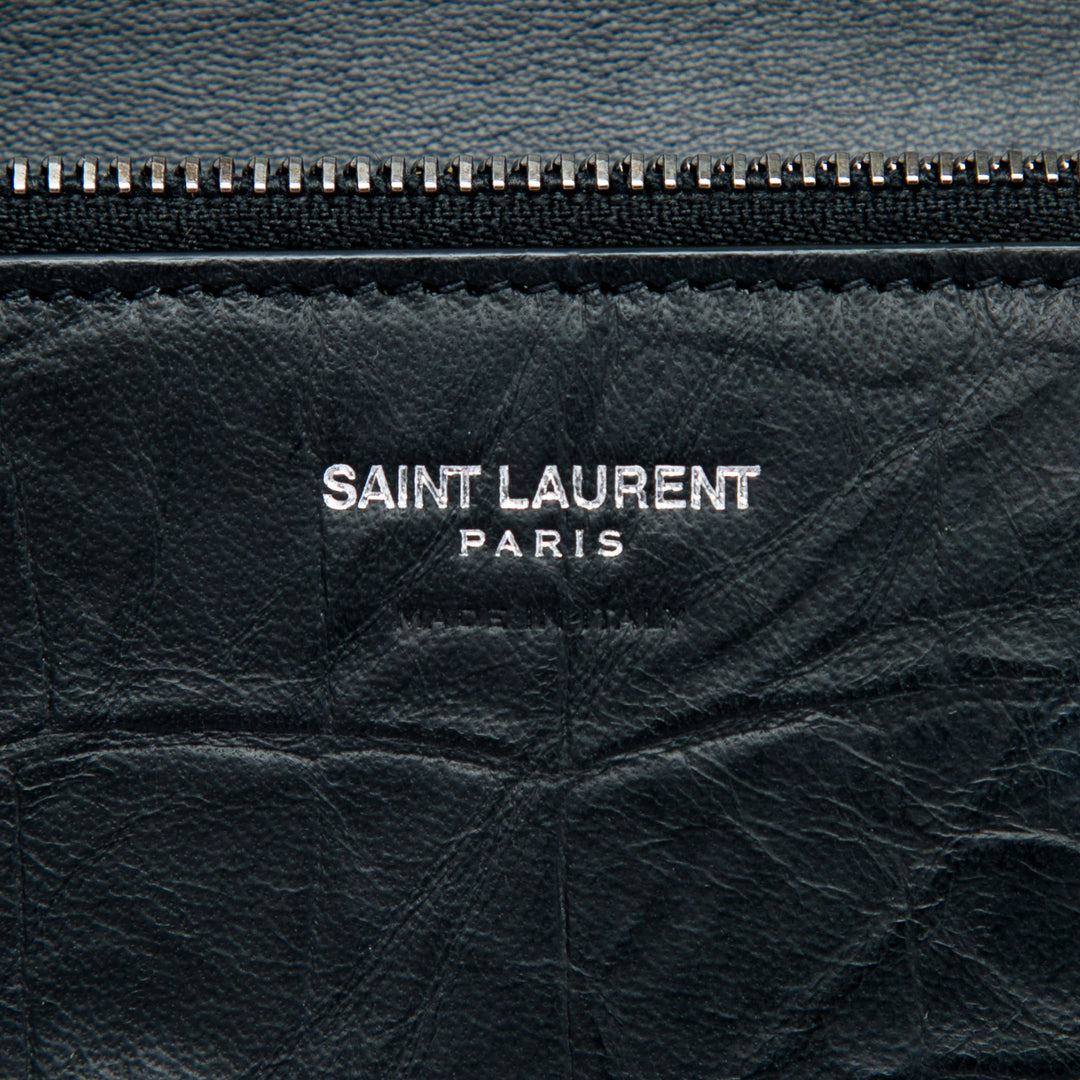 Saint Laurent Croc embossé Rider Wallet on Chain Noir – vue 5 – GABY PARIS