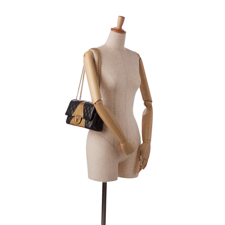 Chanel Croc embossé 2.55 Reissue Double rabat Sac Moyen Cuir d'agneau