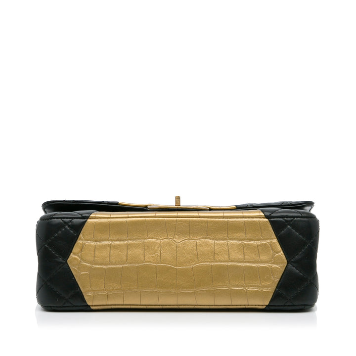 Chanel Croc embossé 2.55 Reissue Double rabat Sac Moyen Cuir d'agneau