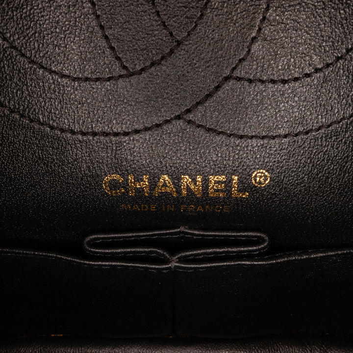Chanel Croc embossé 2.55 Reissue Double rabat Sac Moyen Cuir d'agneau