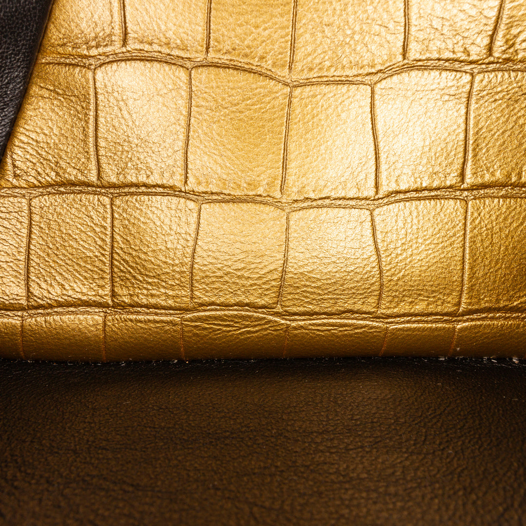 Chanel Croc embossé 2.55 Reissue Double rabat Sac Moyen Cuir d'agneau