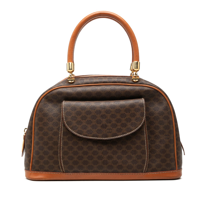 Celine Macadam Sac Toile enduite Marron