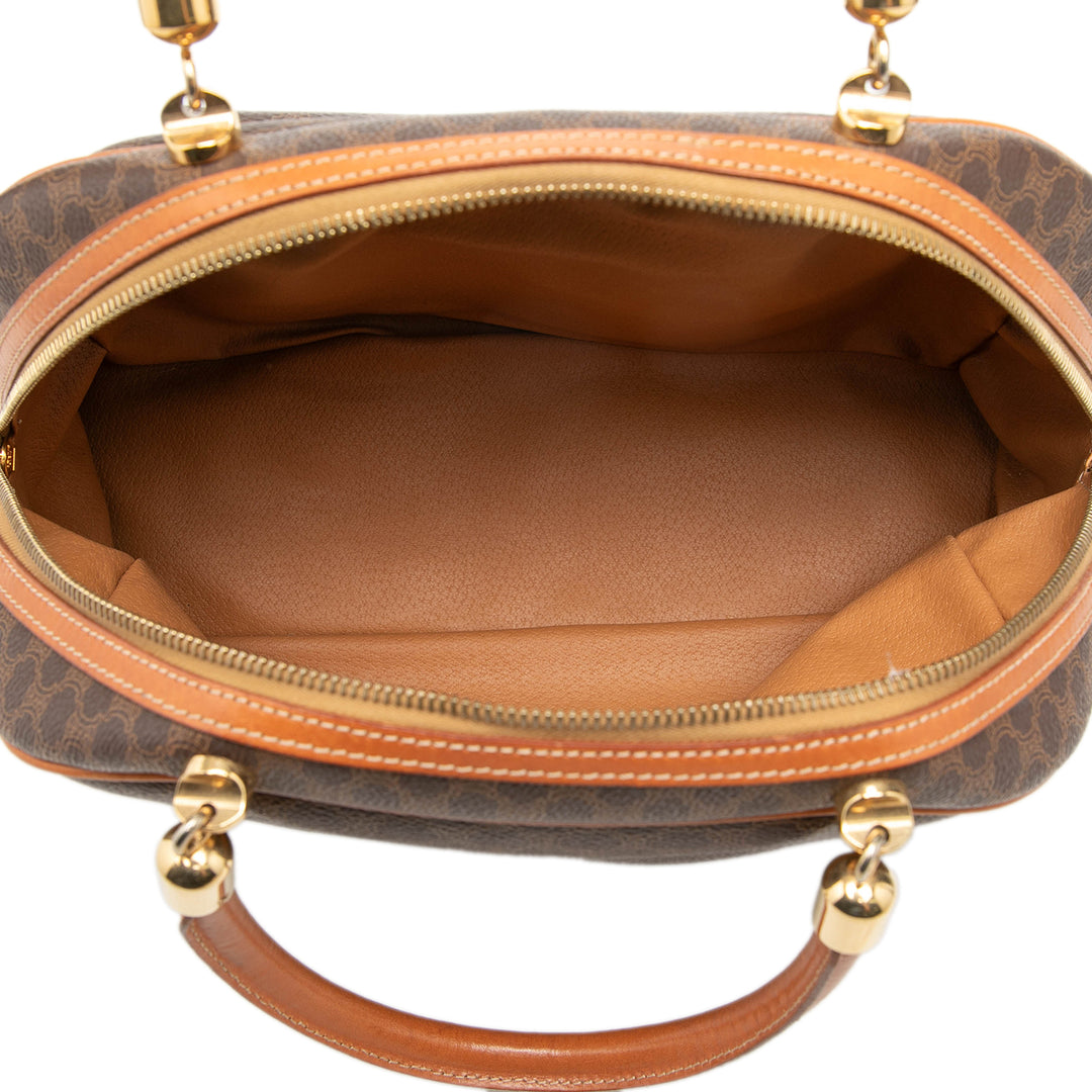 Celine Macadam Sac Toile enduite Marron