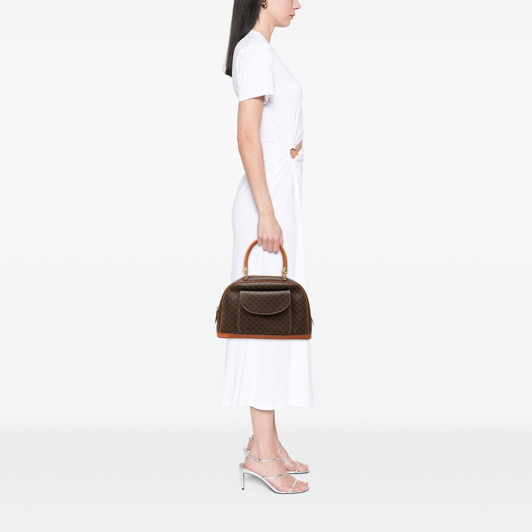 Celine Macadam Sac Toile enduite Marron