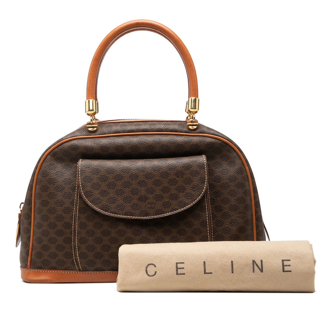 Celine Macadam Sac Toile enduite Marron