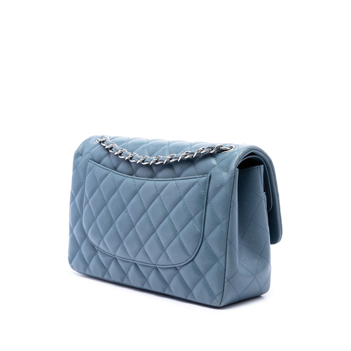 Chanel Sac porté épaule Classic Double rabat Jumbo Cuir d'agneau Bleu – vue 2 – GABY PARIS