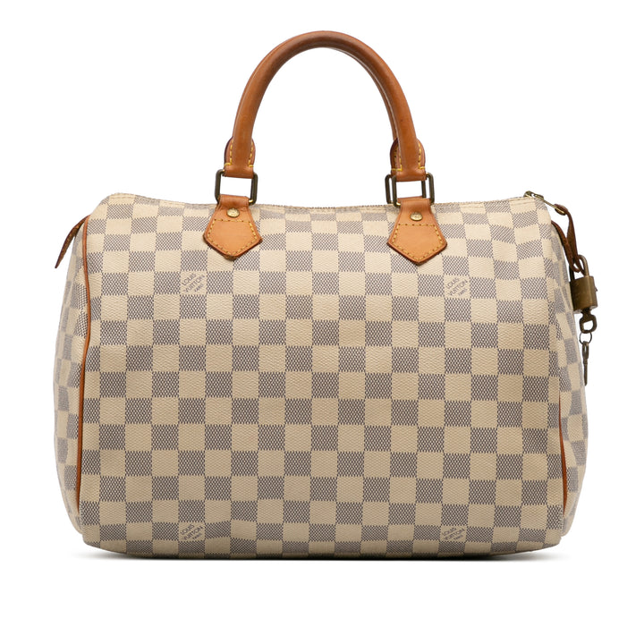 Louis Vuitton Damier Azur Speedy 30 Blanc – GABY PARIS Authentique