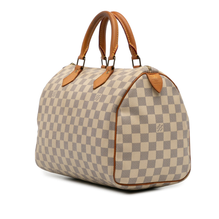 Louis Vuitton Damier Azur Speedy 30 Blanc – GABY PARIS Authentique