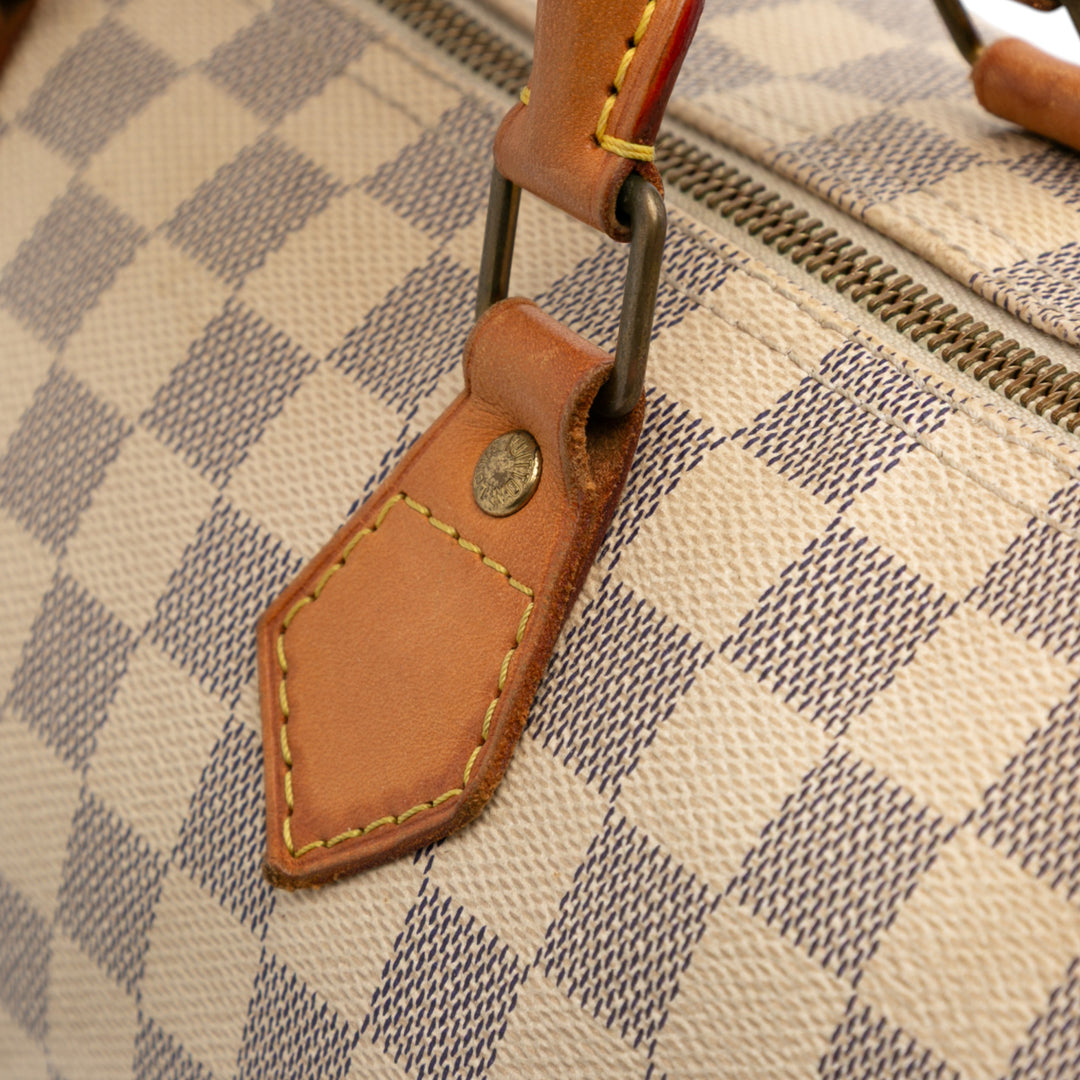 Louis Vuitton Damier Azur Speedy 30 Blanc – GABY PARIS Authentique