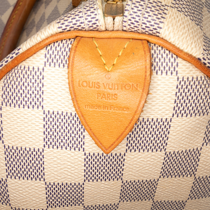 Louis Vuitton Damier Azur Speedy 30 Blanc – GABY PARIS Authentique