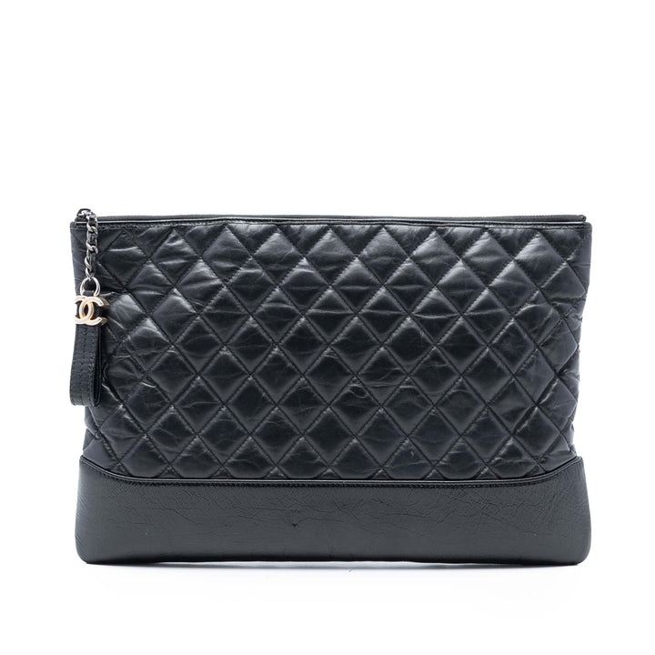 Chanel Large vieilli Cuir de veau Gabrielle O Étui Pochette