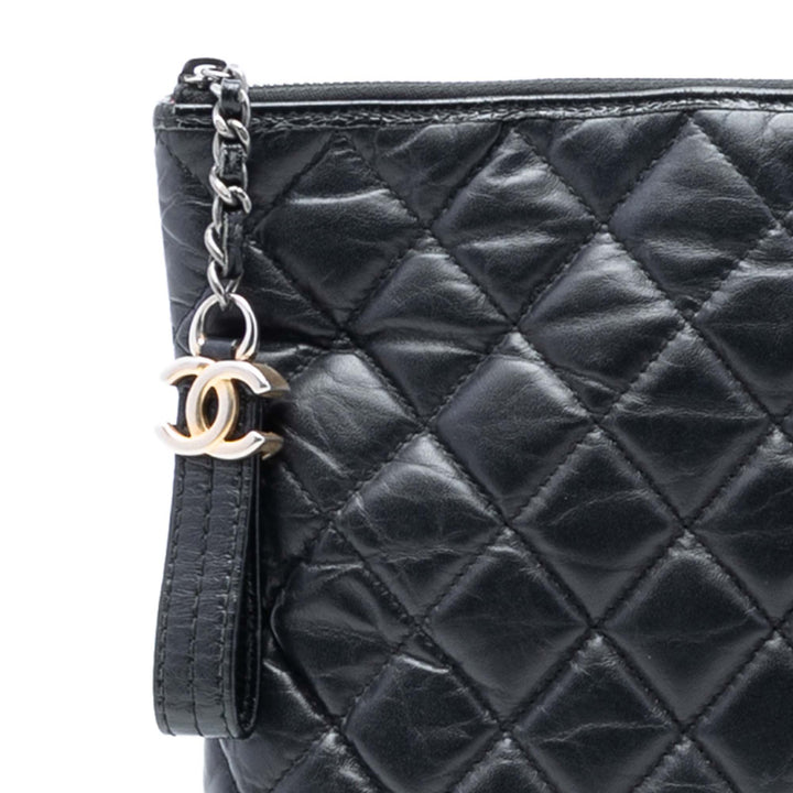 Chanel Large vieilli Cuir de veau Gabrielle O Étui Pochette