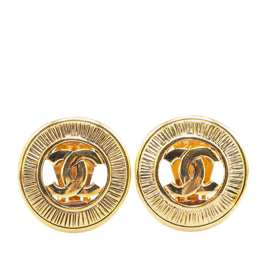 Gold Plated CC Clip On Earrings Gold - Gaby Paris