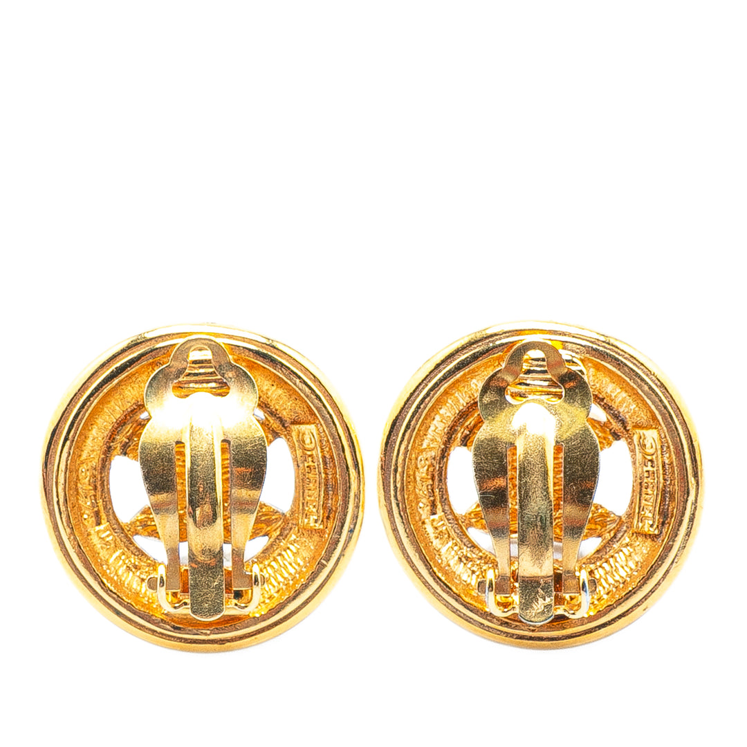 Gold Plated CC Clip On Earrings Gold - Gaby Paris