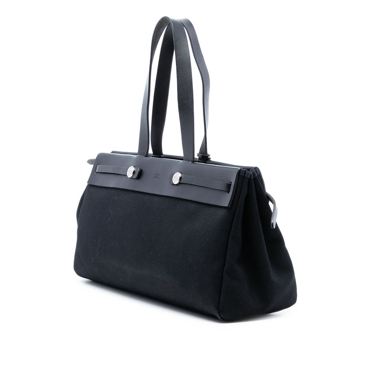 Hermès Toile et Vache Hunter Cuir Herbag Cabas MM