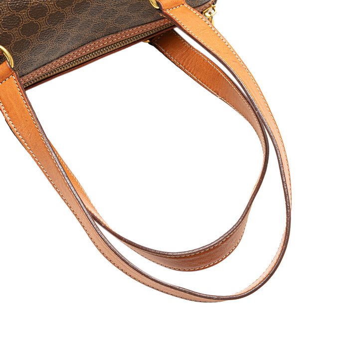 Macadam Coated Canvas Shoulder Bag Brown - Gaby Paris